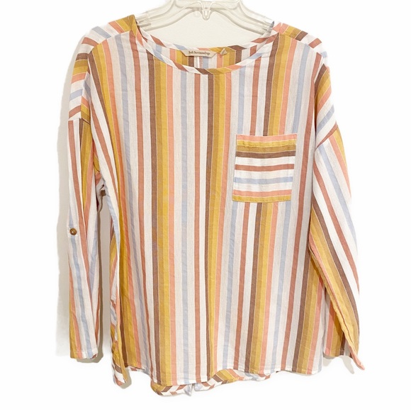 Soft Surroundings Tops - Soft Surroundings | Striped Cotton Top Pocket Relaxed Fit Size Small